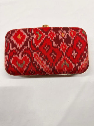 Dark Red Patola Clutch- SRDRPC13