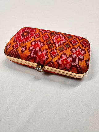 Dark Orange Patola Clutch- SRDOPC15