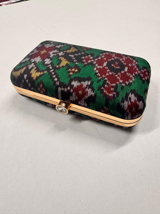 Bottle Green Patola Clutch- SRBGPC24