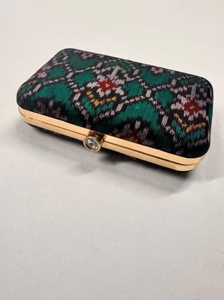 Peacock Green Patola Clutch- SRPGPC25