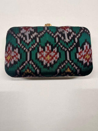 Peacock Green Patola Clutch- SRPGPC25