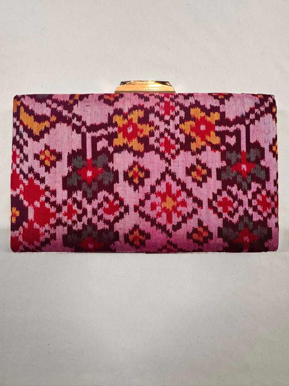 Onion Pink Patola Clutch- SROPPC29