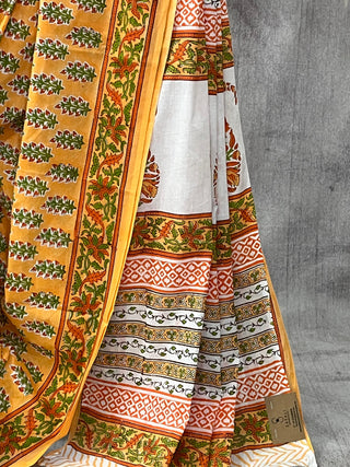 Orange HBP Cotton Saree - SROCS1645