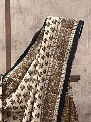 Cream HBP Cotton Saree - SRCCS1646