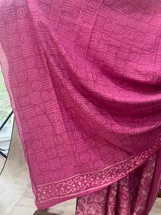 Pink HBP Cotton Saree - SRPCS1658