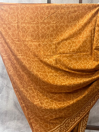 Yellow Ochre HBP Cotton Saree - SRYOCS1669