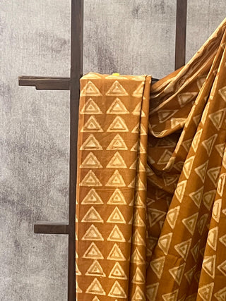 Yellow Ochre HBP Cotton Saree - SRYOCS1668