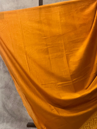 Turmeric Yellow HBP Cotton Saree - SRTYCS1674