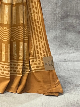 Yellow Ochre HBP Cotton Saree - SRYOCS1667