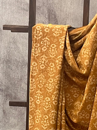 Yellow Ochre HBP Cotton Saree - SRYOCS1667