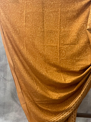 Yellow Ochre HBP Cotton Saree - SRYOCS1667