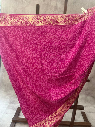 Pink HBP Cotton Saree - SRPCS1664