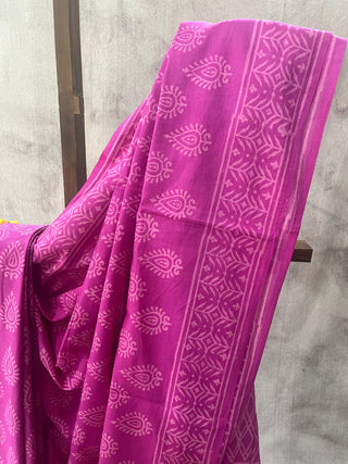 Pink HBP Cotton Saree - SRPCS1663