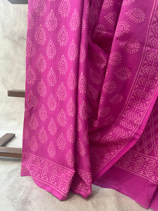 Pink HBP Cotton Saree - SRPCS1663