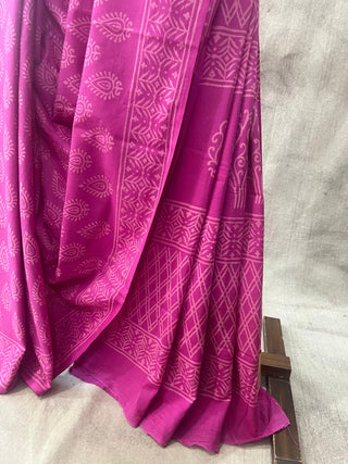 Pink HBP Cotton Saree - SRPCS1663