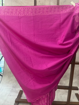 Pink HBP Cotton Saree - SRPCS1663