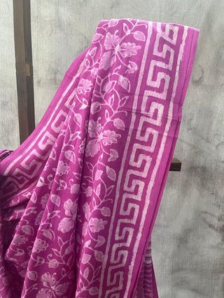 Pink HBP Cotton Saree - SRPCS1666