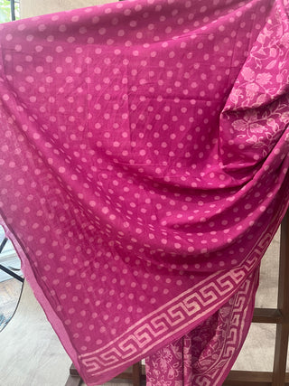 Pink HBP Cotton Saree - SRPCS1666