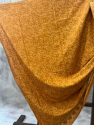 Yellow Ochre HBP Cotton Saree - SRYOCS1671