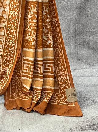 Yellow Ochre HBP Cotton Saree - SRYOCS1677