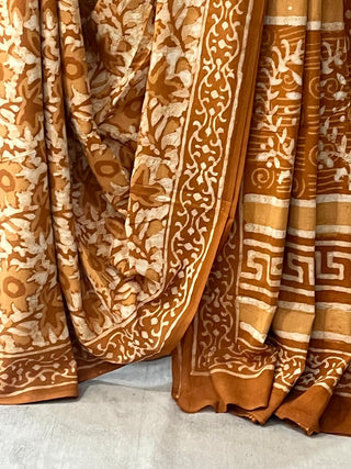 Yellow Ochre HBP Cotton Saree - SRYOCS1677