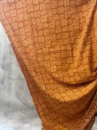 Yellow Ochre HBP Cotton Saree - SRYOCS1677