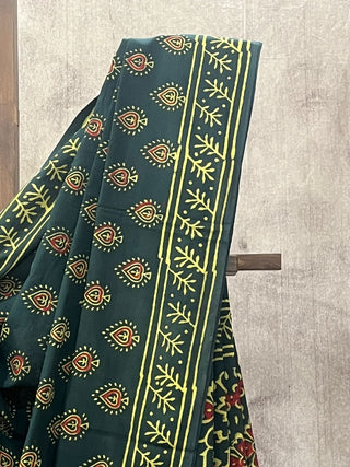 Green HBP Cotton Saree - SRGCS1692