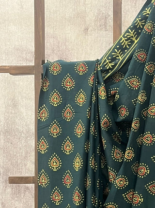 Green HBP Cotton Saree - SRGCS1692