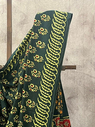 Green HBP Cotton Saree - SRGCS1693