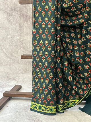 Green HBP Cotton Saree - SRGCS1694