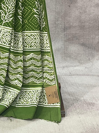 Green HBP Cotton Saree - SRGCS1705