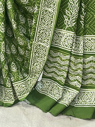 Green HBP Cotton Saree - SRGCS1705