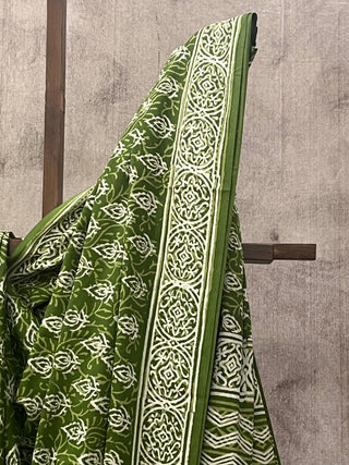 Green HBP Cotton Saree - SRGCS1705