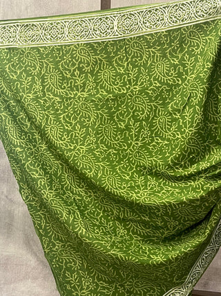 Green HBP Cotton Saree - SRGCS1705