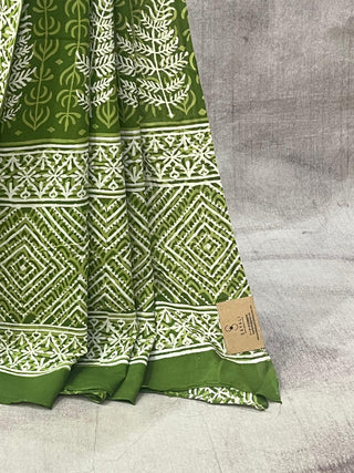 Green HBP Cotton Saree - SRGCS1706