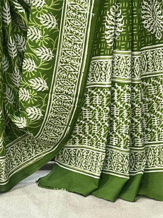 Green HBP Cotton Saree - SRGCS1707