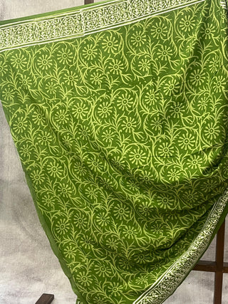 Green HBP Cotton Saree - SRGCS1707