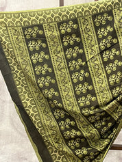 Lime Green HBP Cotton Saree - SRLGCS1715