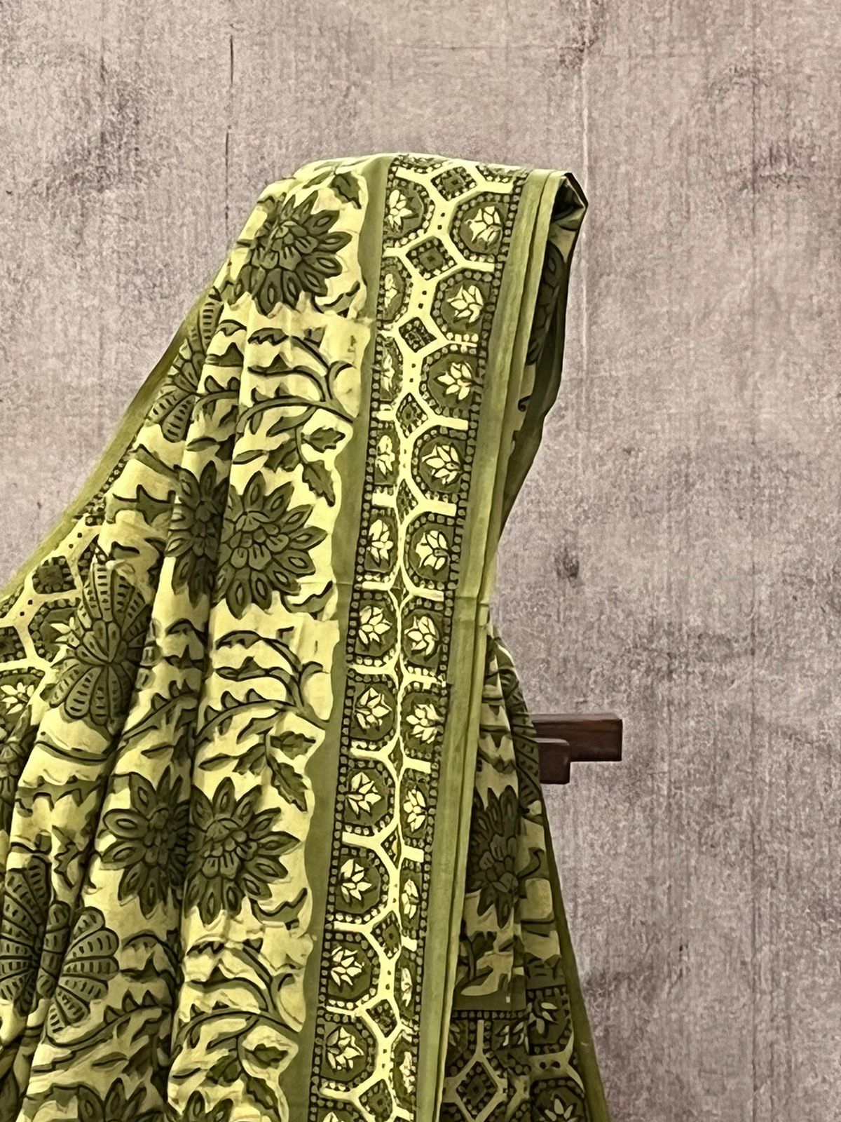 Lime Green HBP Cotton Saree - SRLGCS1715