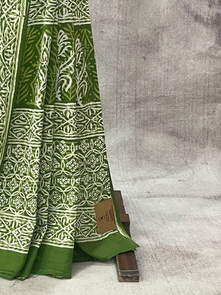 Green HBP Cotton Saree - SRGCS1708