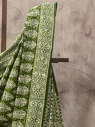 Green HBP Cotton Saree - SRGCS1708