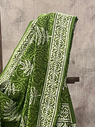 Green HBP Cotton Saree - SRGCS1712