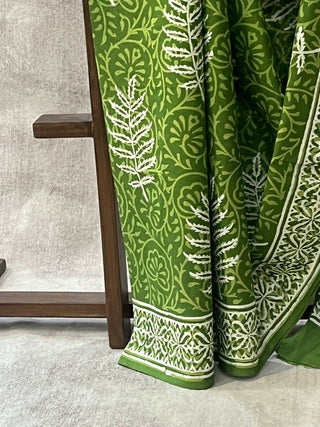 Green HBP Cotton Saree - SRGCS1712