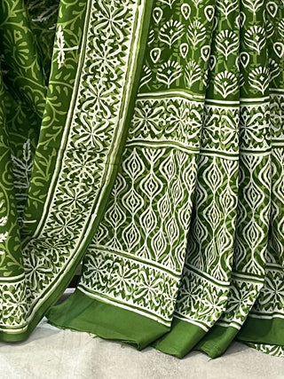 Green HBP Cotton Saree - SRGCS1712