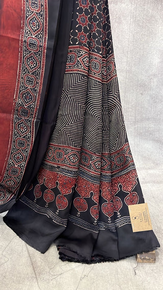 Black HBP Modal Silk Saree - SRBMSS155