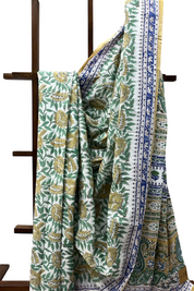 White HBP Cotton Saree-SRWCS2023