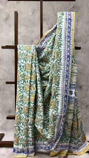 White HBP Cotton Saree-SRWCS2023