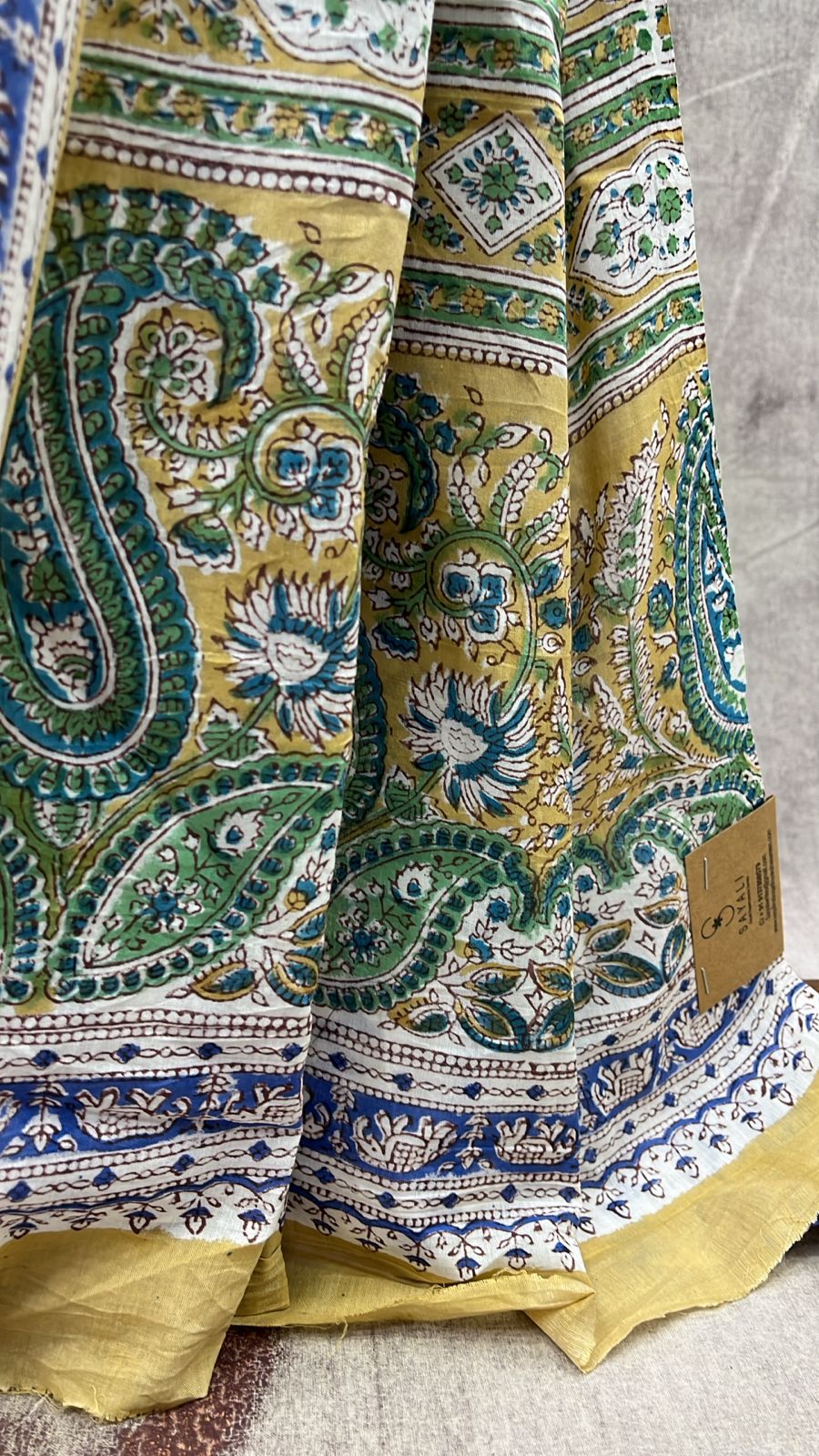 White HBP Cotton Saree-SRWCS2023