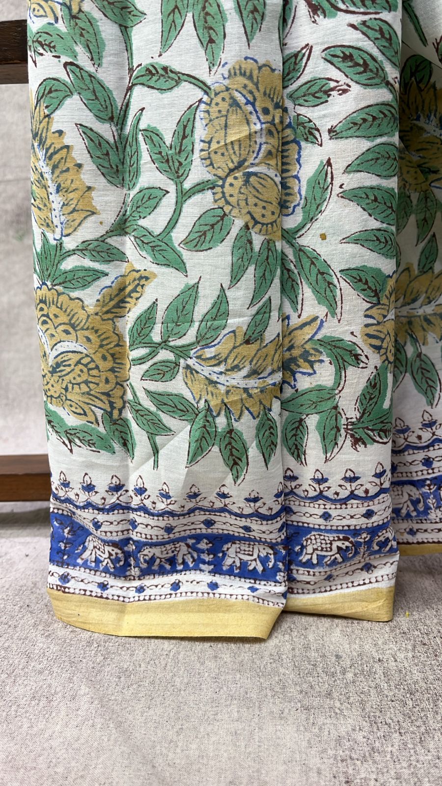 White HBP Cotton Saree-SRWCS2023