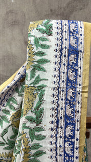 White HBP Cotton Saree-SRWCS2023